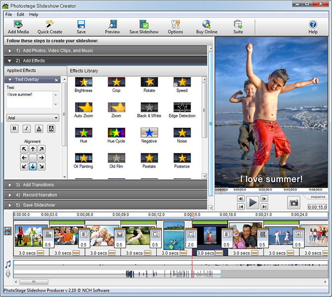 Photostage Slideshow Creator Free screenshot