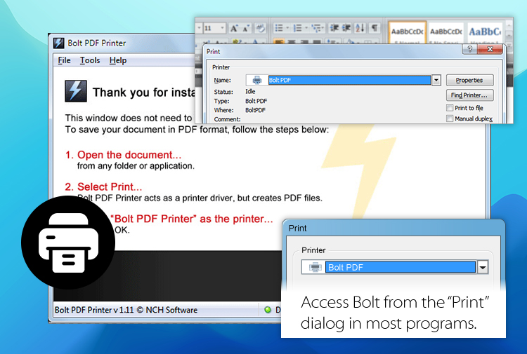 Print PDF screenshots