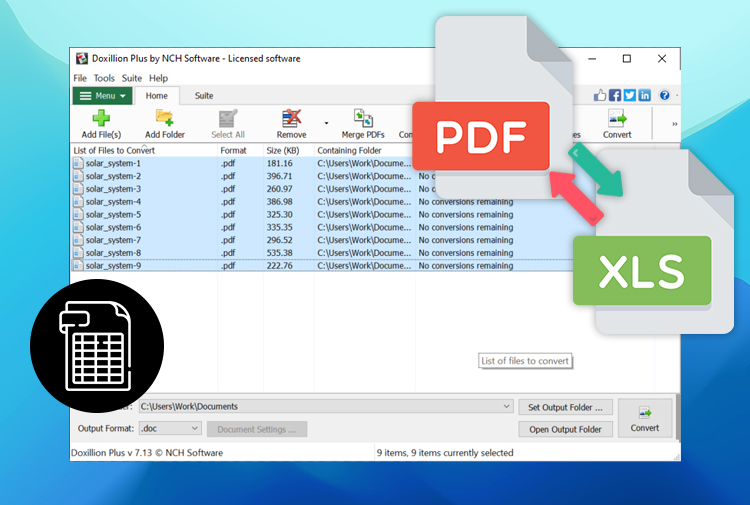 Converting spreadsheets to PDF screenshots