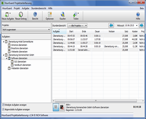Weitere Screenshots vom HourGuard Projektzeiterfassung