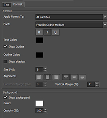 Text format options