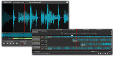 VideoPad MPEG-Editor und Moviemaker lässt Sie einen Soundtrack für Ihren Film mischen