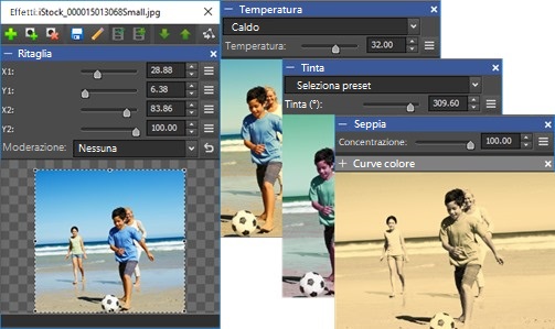 Screenshot degli effetti video VideoPad