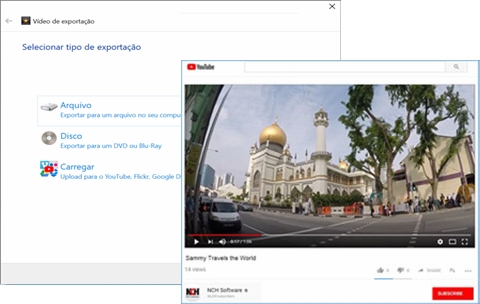 Captura de tela de exportar e salvar vídeos em full HD do VideoPad