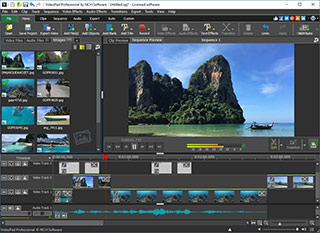 VideoPad software de edição de vídeo captura de tela pequena