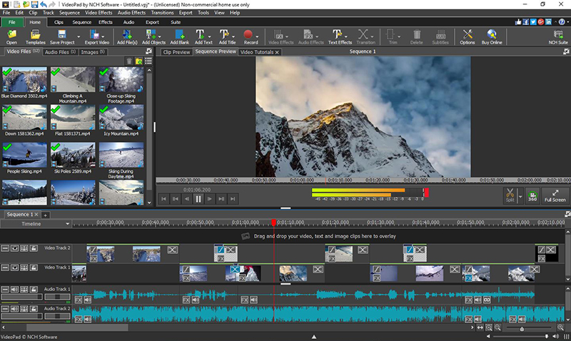 Windows 8 VideoPad Free Movie and Video Editor full