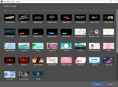 Välj en av de professionella intromallarna