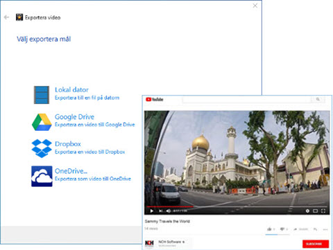 Exportera och spara videoklipp i full HD VideoPad skärmdump