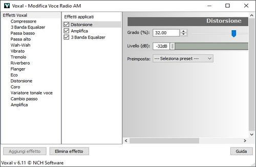 Voxal Voice Changer Software per le impostazioni e gli effetti del cambia voce